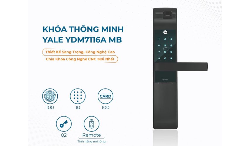 Khóa vân tay cao cấp Yale YDM7116A