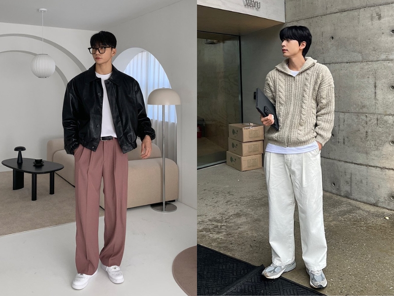 Cách phối đồ với quần ống rộng linen Cách phối đồ với quần ống rộng linen